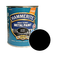 Фарба 3 в 1 по металу Hammerite Metal Paint Satin захисна, чорна, 0.75 л – Інтернет-магазин ШЛІФАРБ Фарба 3 в 1 по металу Hammerite Metal Paint Satin захисна, чорна, 0.75 л