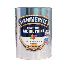 Гладка фарба 3 в 1 по металу Hammerite Metal Paint Base Smooth захисна, біла, BW, 5 л