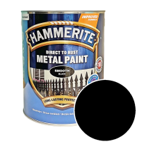 Гладка фарба 3 в 1 по металу Hammerite Metal Paint Smooth захисна, чорна RAL 9005, 5 л – Інтернет-магазин ШЛІФАРБ Гладка фарба 3 в 1 по металу Hammerite Metal Paint Smooth захисна, чорна RAL 9005, 5 л