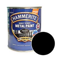 Гладка фарба 3 в 1 по металу Hammerite Metal Paint Smooth захисна, чорна RAL 9005, 0.75 л – Інтернет-магазин ШЛІФАРБ Гладка фарба 3 в 1 по металу Hammerite Metal Paint Smooth захисна, чорна RAL 9005, 0.75 л